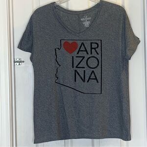 Arizona State of Mine Heart Logo Tee Gray Size Medium